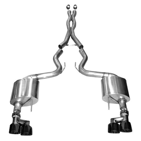 Corsa Exhaust 15-16 Ford Mustang Gt 3 in. Cat-Back Exhaust System with Dual Rear Exit Twin 4 in. Xtreme 14335BLK